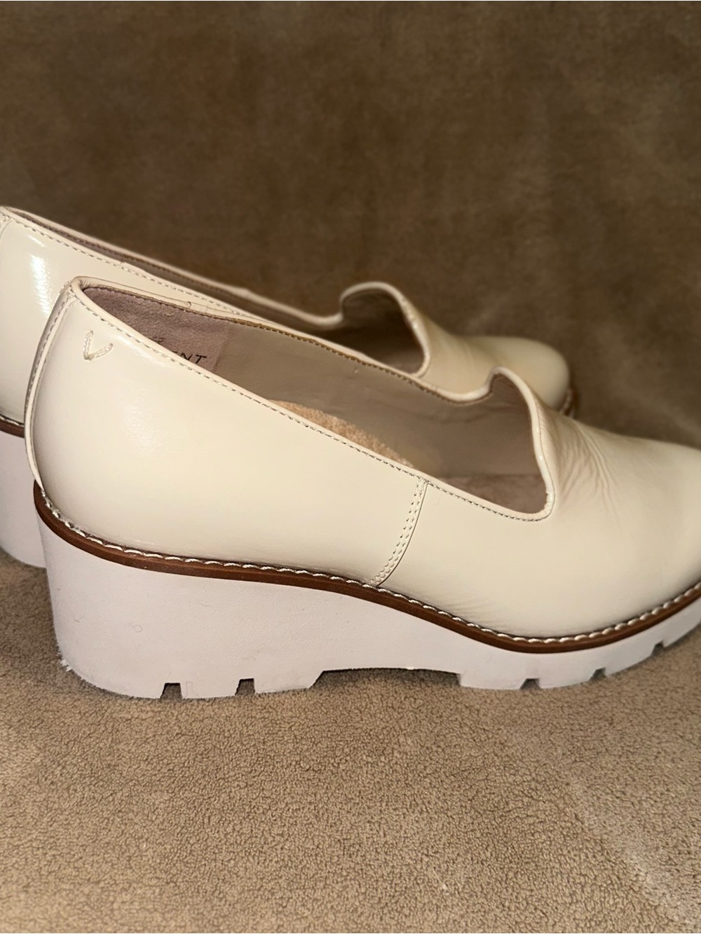 Vionic Cream Patent Platform Loafers - Picture 3 of 5